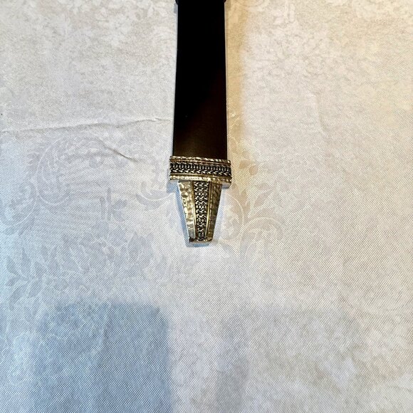 Chico’s Double Circle Interlock Belt – Black w/ Silver & Gold Metal Clasp – Size - Picture 7 of 13